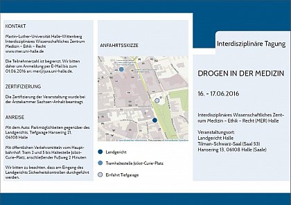 Flyer zur Tagung "Drogen in der Medizin"