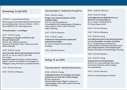 Flyer zur Tagung "Drogen in der Medizin"