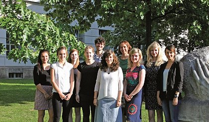 Sophie Köppen, Julia Rödiger, Anne Politz, Hannah Thomassen, René Ogorsolka, Nicole Thoma, Prof. Dr. Katja Nebe, Doreen Köhler, Patricia Platt, Angelice Falk (v.l.n.r.)