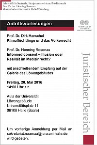 Plakat_Antrittsvorlesungen Prof. Dr. Hanschel und Prof. Dr. Rosenau