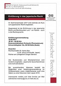 Japanisches Recht 10.04.2017 - 18:30Uhr