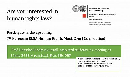 Join our information session and find out why and how to be a part of the next ELSA Human Rights Moot Court Team!