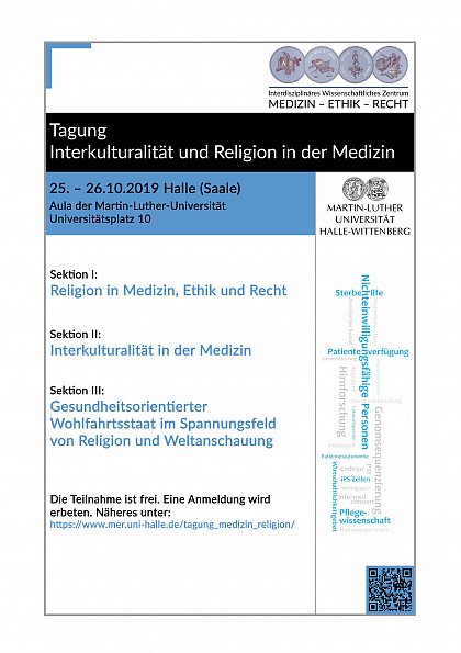 Plakat zur Tagung "Interkulturalität und Religion in der Medizin"