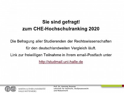 Das CHE-Hochschulranking 2020