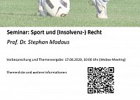 Seminarankündigung Sport und (Insolvenz-) Recht