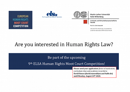 Bewerbungsaufruf Elsa Human Rights Moot Court Competition