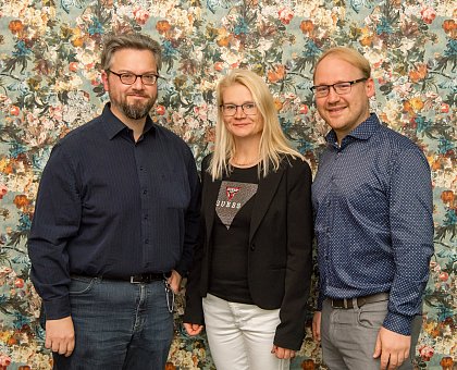 Lehrstuhlteam im Wintersemester 2022/2023, von links nach rechts: Dr. Marcus Bergmann, Christiane Steinert, Ottmar Rensch