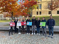 Auch das Lehrstuhlteam war auf dem Uniplatz dabei