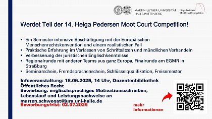 Call for applications - Helga Pedersen Moot Court