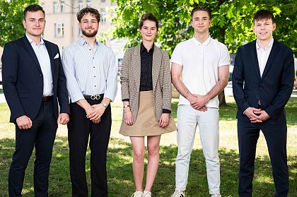Maximilian Wagner, Matteo Krug, Anna Louisa Loertzer, Johann Strauß, Damian Krupp, (v.l.n.r.)